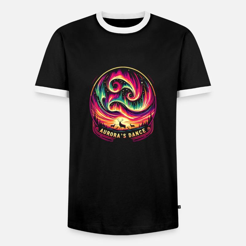 Lebendiges Nachtleben - Männer Kontrast-T-Shirt - Schwarz/Weiß