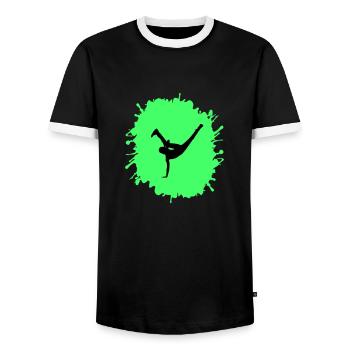 Breakdance éclaboussures - T-shirt contrasté Homme - noir/blanc - Devant - AI Model Female 172 light (172cm) & AI Model Male 178 light (178cm)