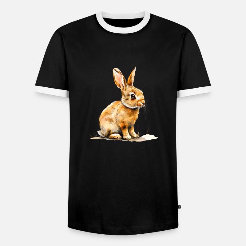 Feldhase oder Kaninchen? - Männer Kontrast-T-Shirt - Schwarz/Weiß