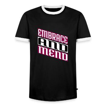 spiritual healing gift emotional healing - Men's Ringer Shirt - black/white - Front - AI Model Female 172 light (172cm) & AI Model Male 178 light (178cm)