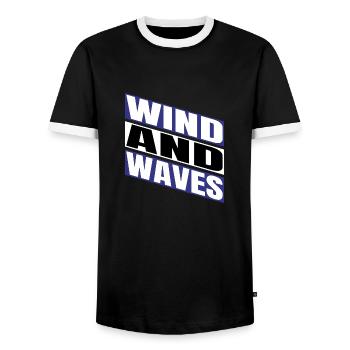 Freedom Liberation Joke Windsurfing Present Fun - Men's Ringer Shirt - black/white - Front - AI Model Female 172 light (172cm) & AI Model Male 178 light (178cm)