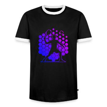Pickleball Homme Femme Racquetball Racquetballspi - T-shirt contrasté Homme - noir/blanc - Devant - AI Model Female 172 light (172cm) & AI Model Male 178 light (178cm)