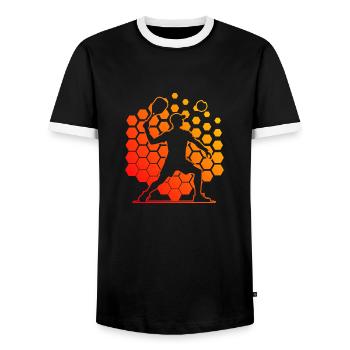 Racquetballspielen Pickleballspielen Damen - Männer Kontrast-T-Shirt - Schwarz/Weiß - Vorne - AI Model Female 172 light (172cm) & AI Model Male 178 light (178cm)