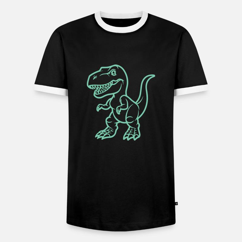 T Rex Comic - Männer Kontrast-T-Shirt - Schwarz/Weiß