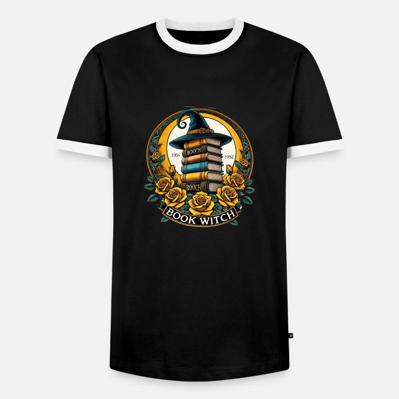 Book Witch - Men's Ringer Shirt - black/white