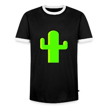 Cactus Épines Cactus du désert Cactus frais - T-shirt contrasté Homme - noir/blanc - Devant - AI Model Female 172 light (172cm) & AI Model Male 178 light (178cm)