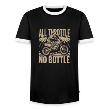 Adrenaline & Speed in Motocross - Men's Ringer Shirt - black/white - Front - AI Model Female 172 light (172cm) & AI Model Male 178 light (178cm)