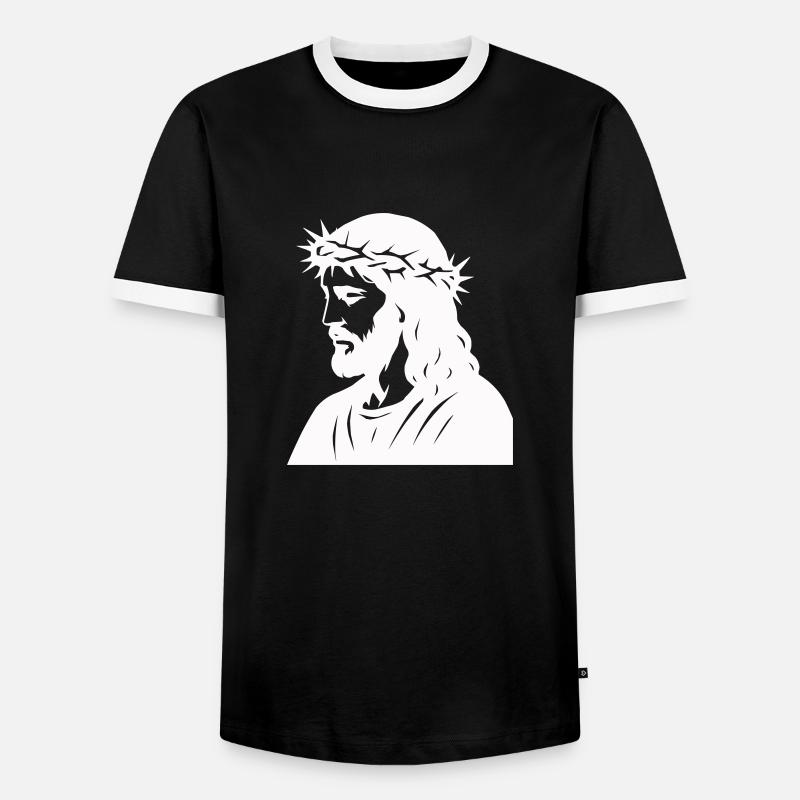 Jesus - Men's Ringer Shirt - black/white