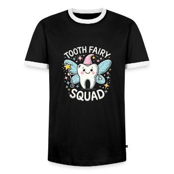 Zahnfeen-Truppe - Männer Kontrast-T-Shirt - Schwarz/Weiß - Vorne - AI Model Female 172 light (172cm) & AI Model Male 178 light (178cm)