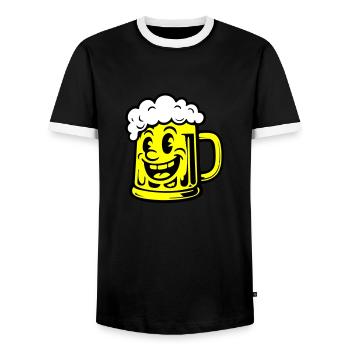 Bier Lustig Comic - Männer Kontrast-T-Shirt - Schwarz/Weiß - Vorne - AI Model Female 172 light (172cm) & AI Model Male 178 light (178cm)