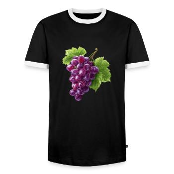 Raisins rouges - T-shirt contrasté Homme - noir/blanc - Devant - AI Model Female 172 light (172cm) & AI Model Male 178 light (178cm)