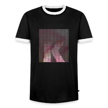 Letter K, name, the letter K - Men's Ringer Shirt - black/white - Front - AI Model Female 172 light (172cm) & AI Model Male 178 light (178cm)