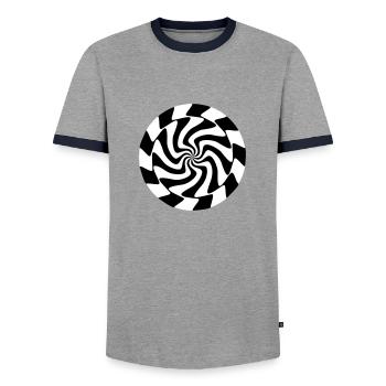 inner_vision - Männer Kontrast-T-Shirt - Grau/Navy  - Vorne - AI Model Female 172 light (172cm) & AI Model Male 178 light (178cm)
