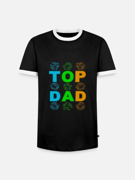 top dad colourful - Männer Kontrast-T-Shirt - Schwarz/Weiß