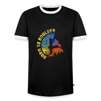 Né à Boulder - T-shirt contrasté Homme - noir/blanc - Devant - AI Model Female 172 light (172cm) & AI Model Male 178 light (178cm)