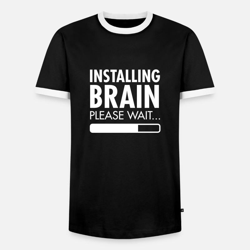 Installing Brain - Männer Kontrast-T-Shirt - Schwarz/Weiß