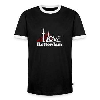 J’adore Rotterdam - T-shirt contrasté Homme - noir/blanc - Devant - AI Model Female 172 light (172cm) & AI Model Male 178 light (178cm)