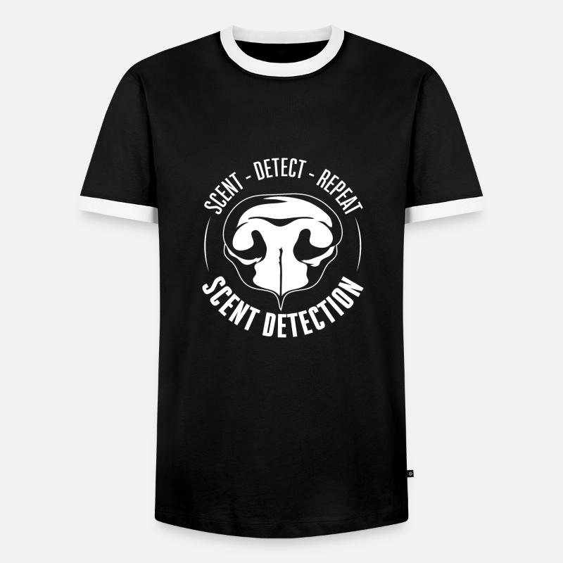 SCENT DETECTION Hundetraining Hunde Suchhunde - Männer Kontrast-T-Shirt - Schwarz/Weiß