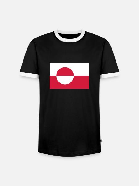 Flagge Grönland; Greenland - Men's Ringer Shirt - black/white