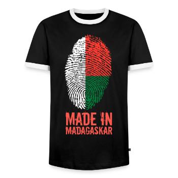 Made In Madagaskar / Madagasikara / Madagascar - Männer Kontrast-T-Shirt - Schwarz/Weiß - Vorne - AI Model Female 172 light (172cm) & AI Model Male 178 light (178cm)