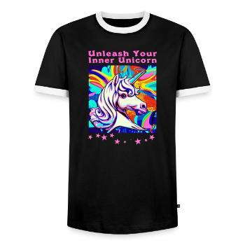 Chemise magique pour les rêveurs - T-shirt contrasté Homme - noir/blanc - Devant - AI Model Female 172 light (172cm) & AI Model Male 178 light (178cm)