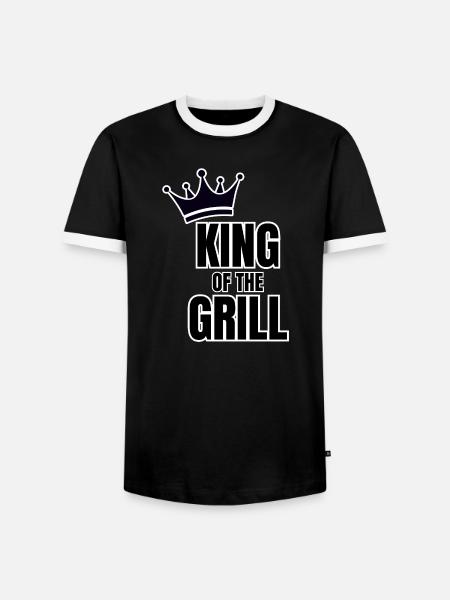 KING of the GRILL – TROO-Designs - Männer Kontrast-T-Shirt - Schwarz/Weiß