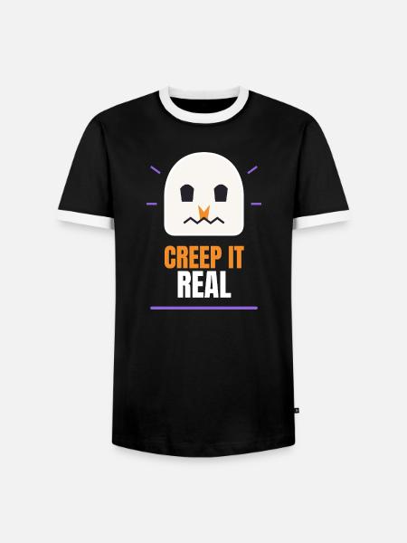 Creep It Real Ghost Tee - Männer Kontrast-T-Shirt - Schwarz/Weiß