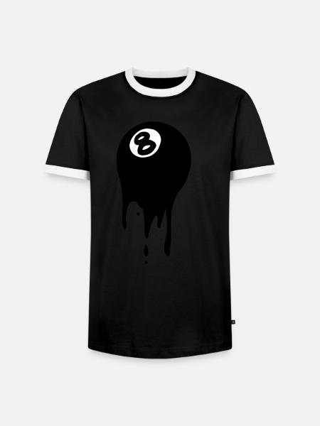 Billardkugel - Männer Kontrast-T-Shirt - Schwarz/Weiß