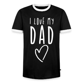 I love my dad / Daddy - Männer Kontrast-T-Shirt - Schwarz/Weiß - Vorne - AI Model Female 172 light (172cm) & AI Model Male 178 light (178cm)
