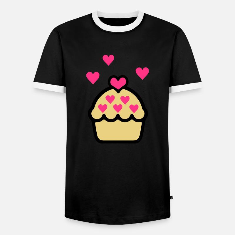 cupcake - Men's Ringer Shirt - black/white