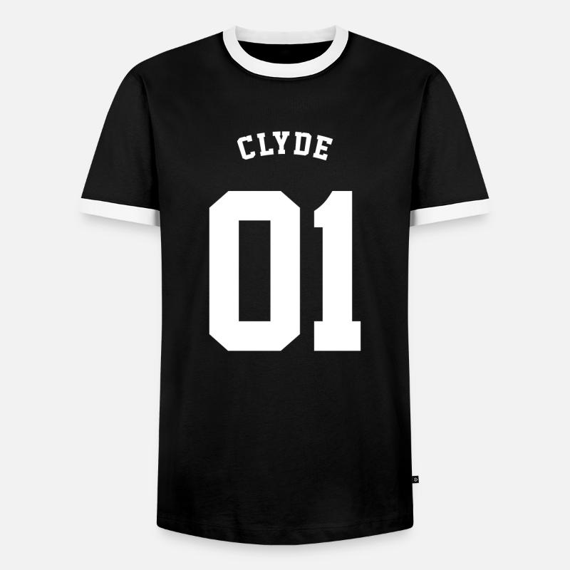 CLYDE - Männer Kontrast-T-Shirt - Schwarz/Weiß