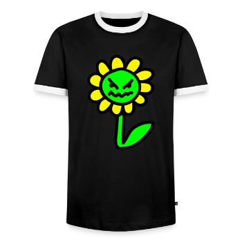 méchant Fleur - 3 - T-shirt contrasté Homme - noir/blanc - Devant - AI Model Female 172 light (172cm) & AI Model Male 178 light (178cm)
