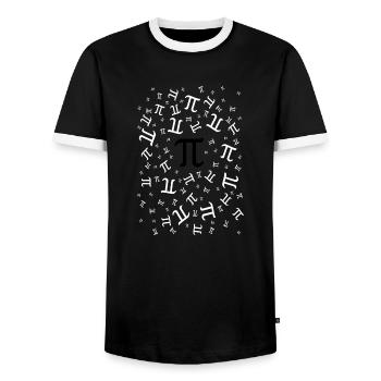 Pi - Men's Ringer Shirt - black/white - Front - AI Model Female 172 light (172cm) & AI Model Male 178 light (178cm)