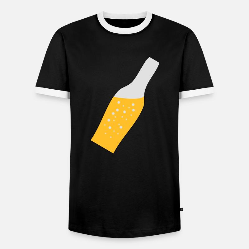 Bierflasche - Männer Kontrast-T-Shirt - Schwarz/Weiß
