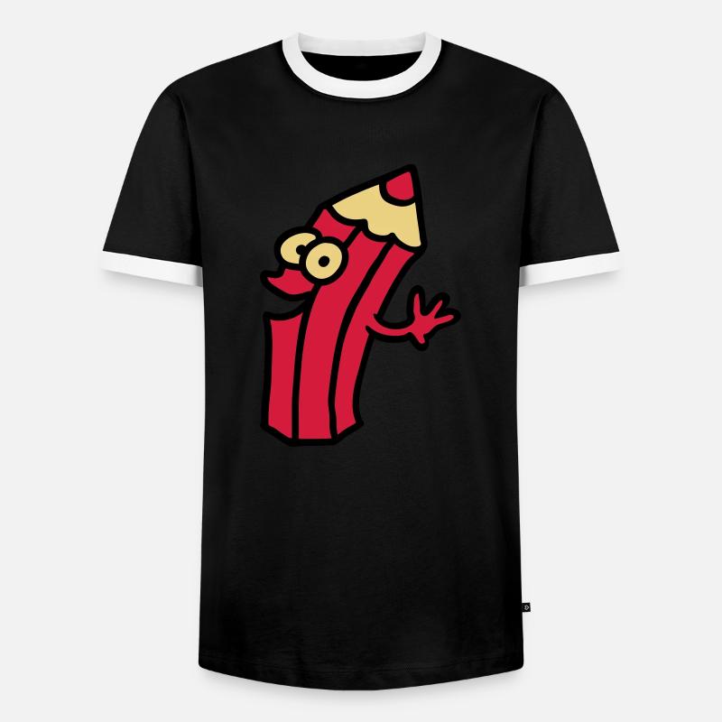 fröhlicher stift - Männer Kontrast-T-Shirt - Schwarz/Weiß
