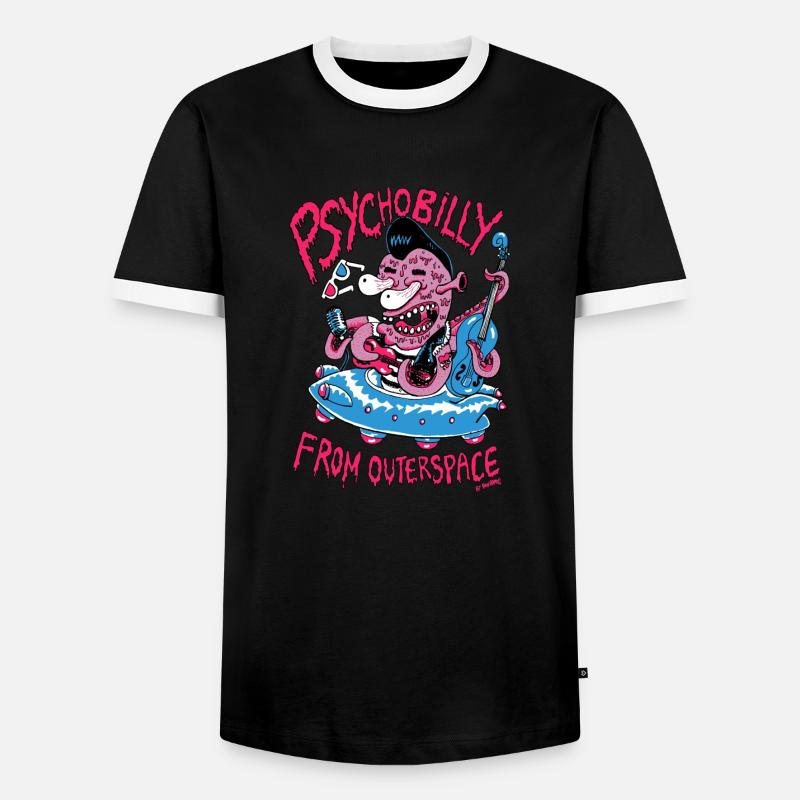 psychobilly from outerspace - Männer Kontrast-T-Shirt - Schwarz/Weiß