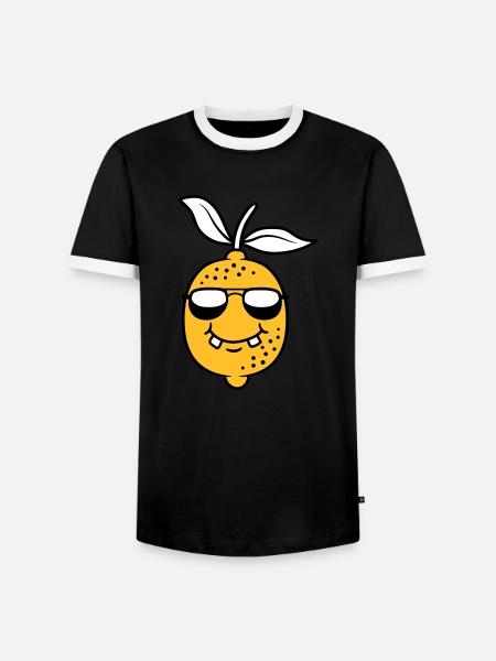 Conception fraîche de citron - T-shirt contrasté Homme - noir/blanc