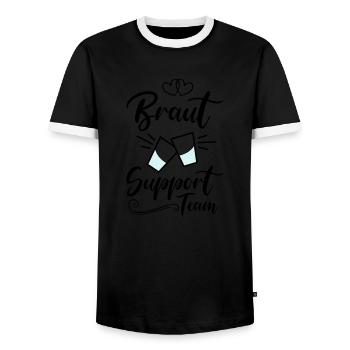 braut support team kurze - Männer Kontrast-T-Shirt - Schwarz/Weiß - Vorne - AI Model Female 172 light (172cm) & AI Model Male 178 light (178cm)