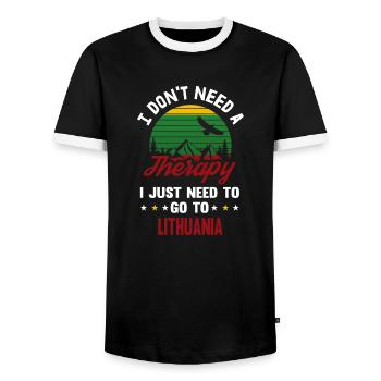 Lithuania therapy flag home flag gift - Men's Ringer Shirt - black/white - Front - AI Model Female 172 light (172cm) & AI Model Male 178 light (178cm)