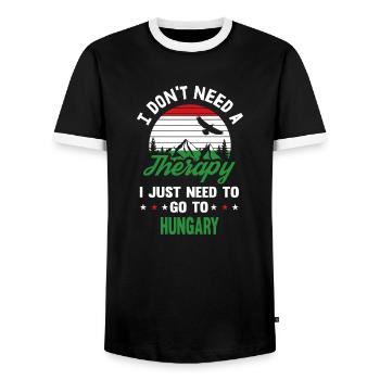 Ungarn Therapie Ungarisch Budapest Flagge Geschenk - Männer Kontrast-T-Shirt - Schwarz/Weiß - Vorne - AI Model Female 172 light (172cm) & AI Model Male 178 light (178cm)