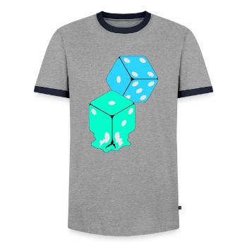 Dice - T-shirt contrasté Homme - gris/marine  - Devant - AI Model Female 172 light (172cm) & AI Model Male 178 light (178cm)