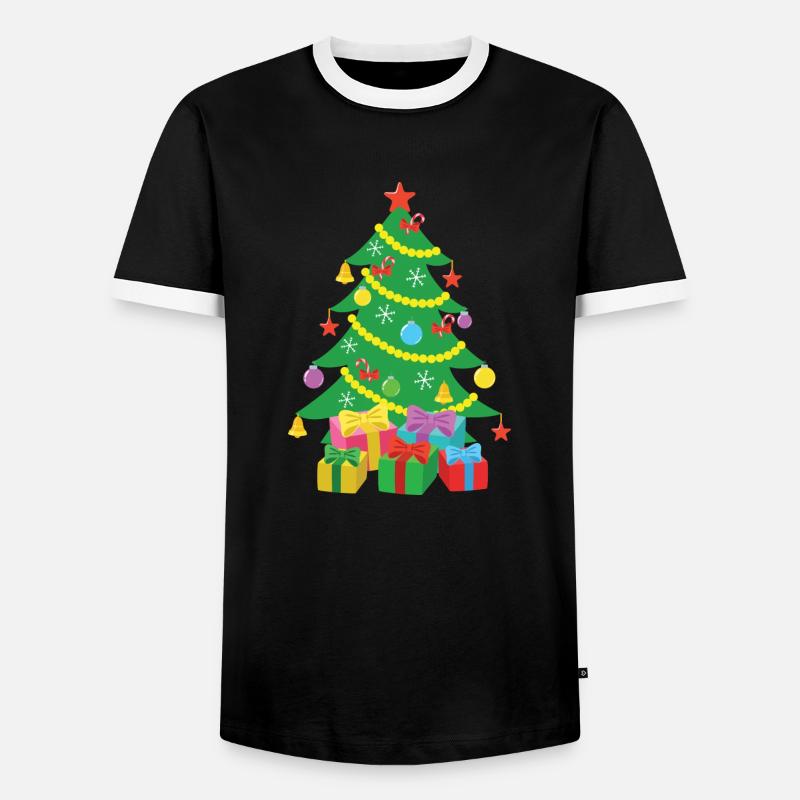 Weihnachtsbaum - Männer Kontrast-T-Shirt - Schwarz/Weiß