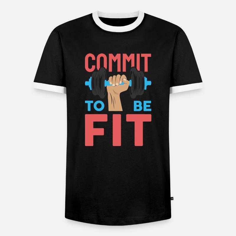 commit to be fit - Men's Ringer Shirt - black/white