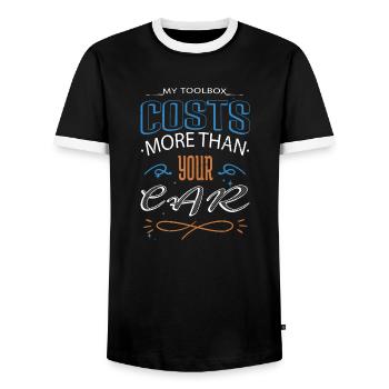 jokes baseballtshirt gift idea - Männer Kontrast-T-Shirt - Schwarz/Weiß - Vorne - AI Model Female 172 light (172cm) & AI Model Male 178 light (178cm)