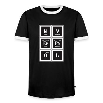 | de Liverpool Tableau périodique des éléments - T-shirt contrasté Homme - noir/blanc - Devant - AI Model Female 172 light (172cm) & AI Model Male 178 light (178cm)