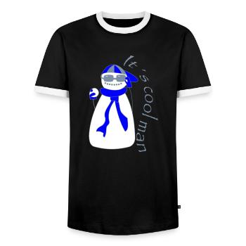 C’est cool man - T-shirt contrasté Homme - noir/blanc - Devant - AI Model Female 172 light (172cm) & AI Model Male 178 light (178cm)