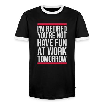 Amusez-vous au travail - T-shirt contrasté Homme - noir/blanc - Devant - AI Model Female 172 light (172cm) & AI Model Male 178 light (178cm)