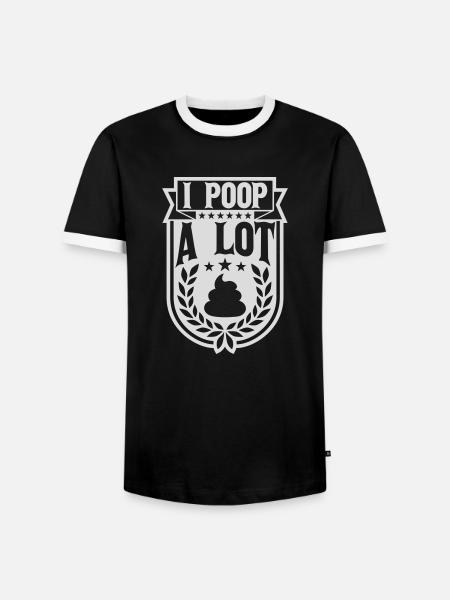 I poop a lot - Men's Ringer Shirt - black/white