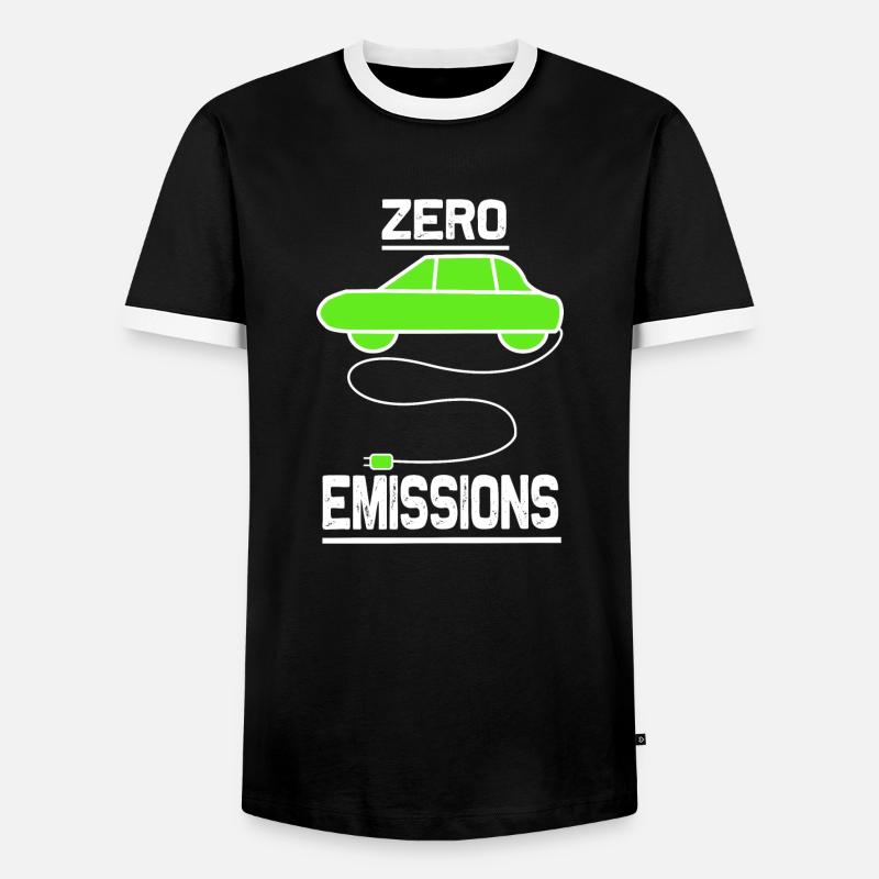 zero emissions - Männer Kontrast-T-Shirt - Schwarz/Weiß