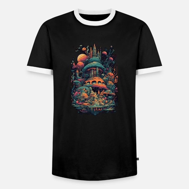Trippy Explosion - Psychedelisches Motiv - Männer Kontrast-T-Shirt - Schwarz/Weiß